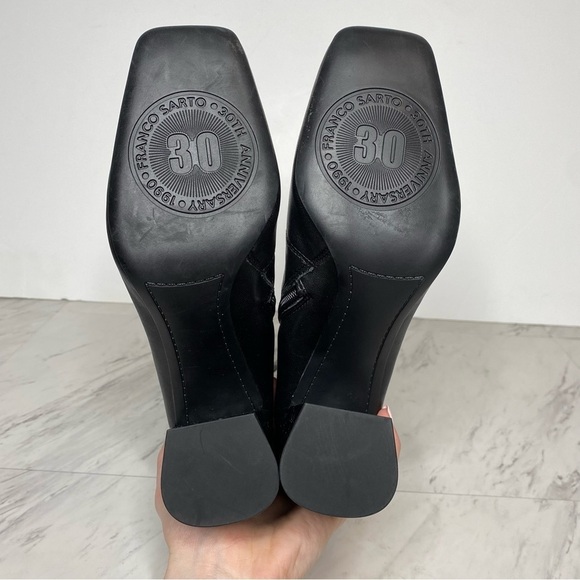 New! Franco Sarto Harmond Black Faux Leather Bootie 8 1/2 W - Picture 13 of 14